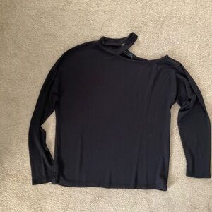 Sanctuary Asymmetrical Black Blouse